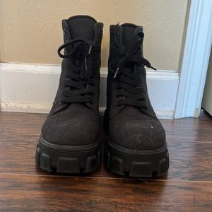 Black combat boots